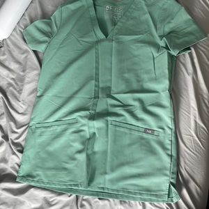 Figs sea green scrub top
